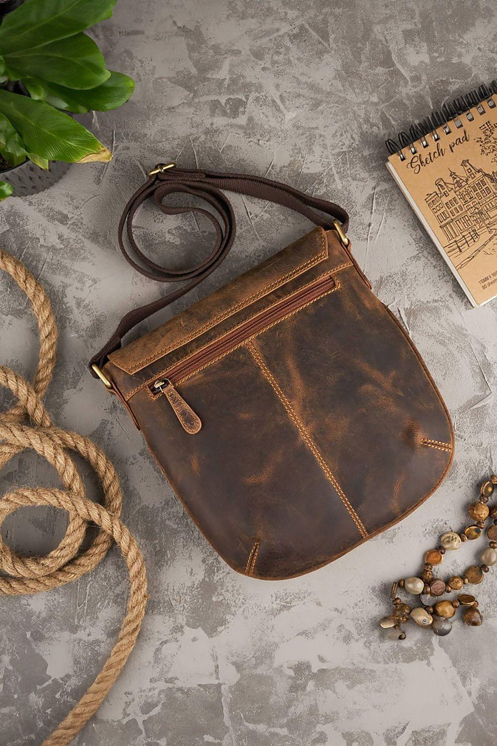 Natural leather bag model 191537 Galanter - ElrubEcom