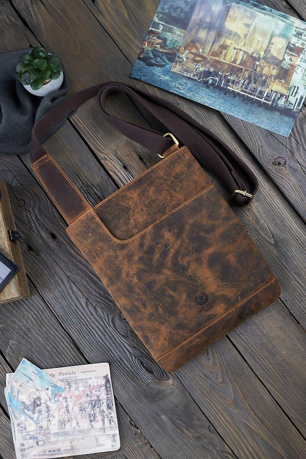 Natural leather bag model 191539 Galanter - ElrubEcom