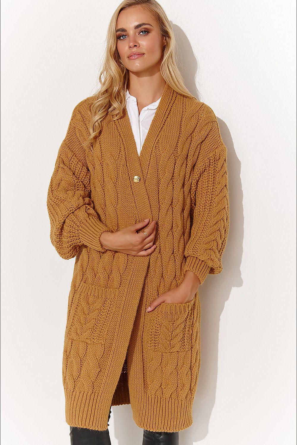 Cardigan model 184394 Makadamia - ElrubEcom