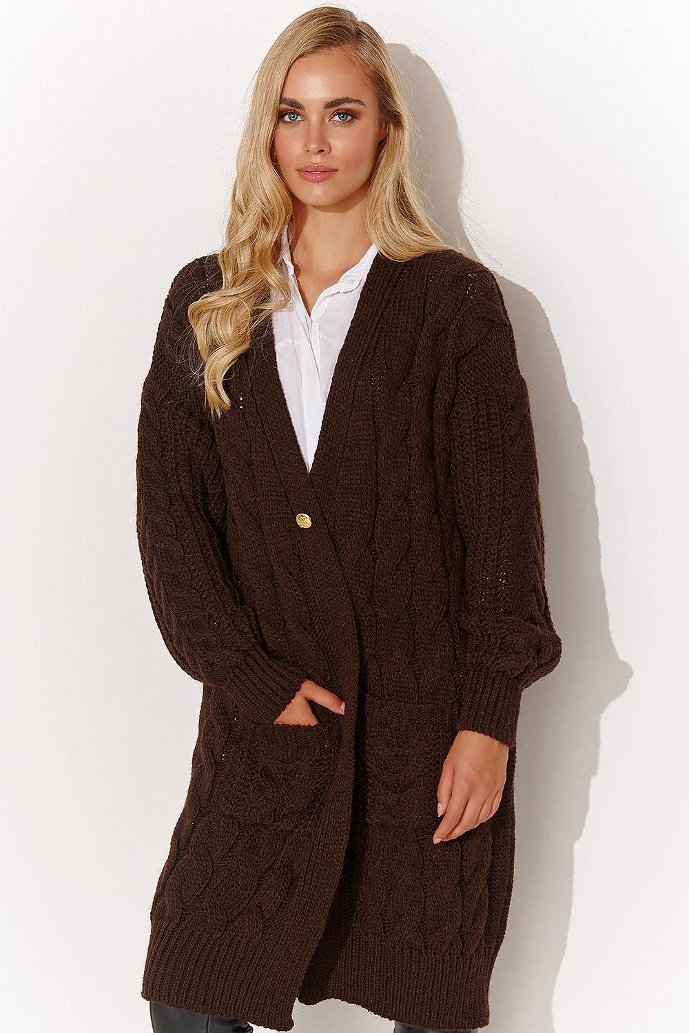 Cardigan model 184394 Makadamia - ElrubEcom