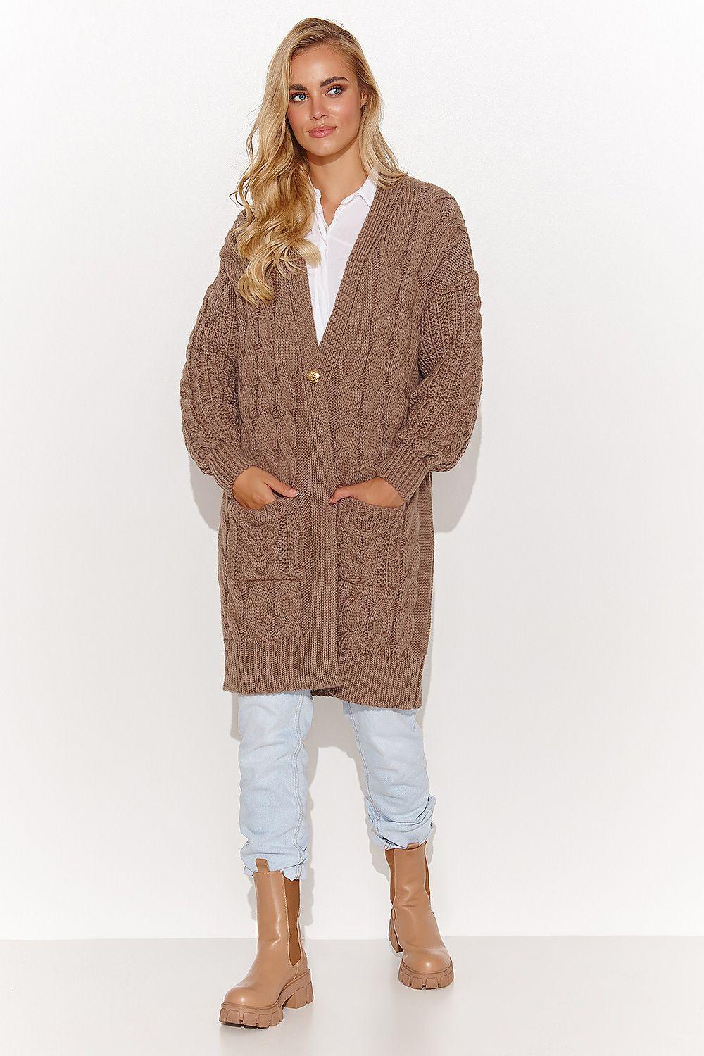 Cardigan model 184394 Makadamia - ElrubEcom