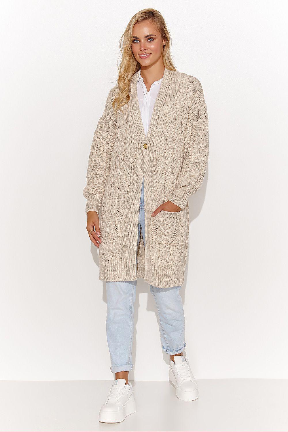 Cardigan model 184394 Makadamia - ElrubEcom