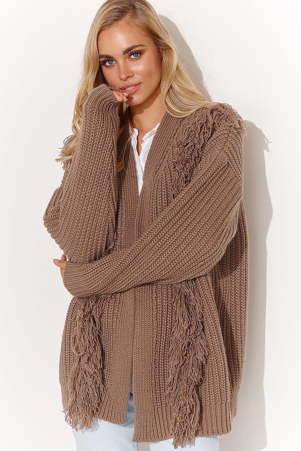 Cardigan model 185224 Makadamia - ElrubEcom