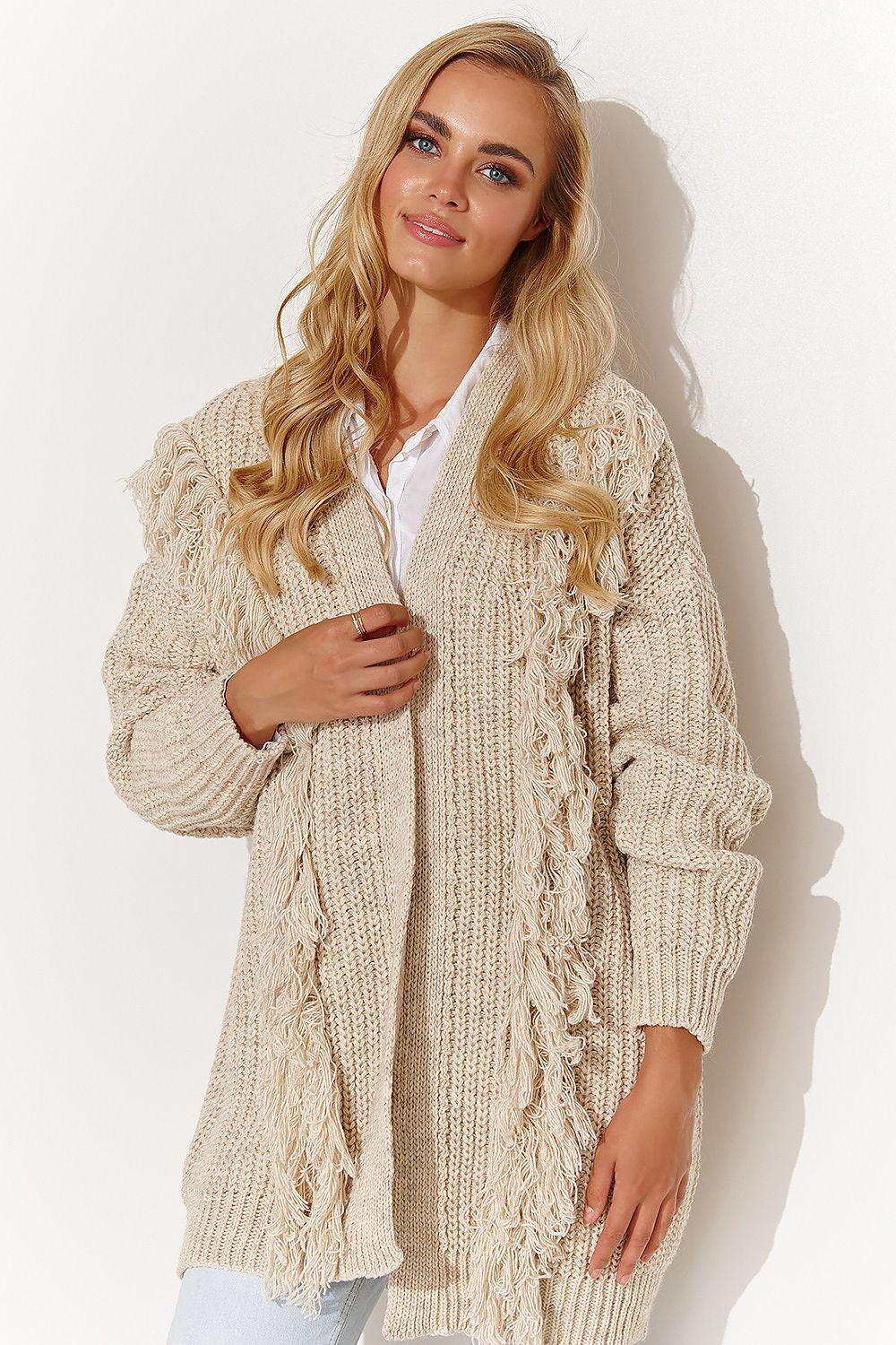 Cardigan model 185224 Makadamia - ElrubEcom