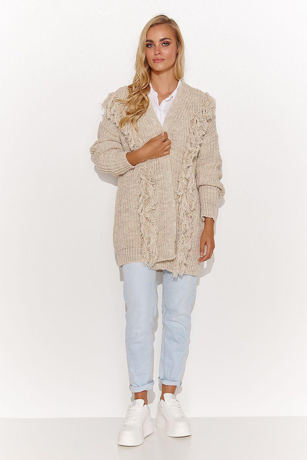 Cardigan model 185224 Makadamia - ElrubEcom